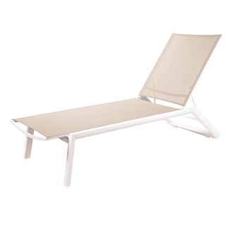 Leżak Riviera biało-beżowy