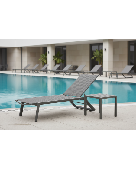 Leżak Riviera antracytowo-grafitowy