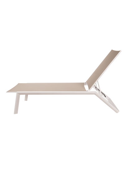 Leżak Riviera biało-beżowy