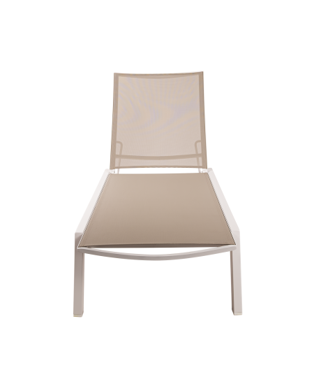 Leżak Riviera biało-beżowy