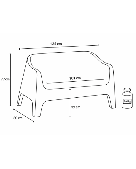 Sofa Duna Bench jasnoszara