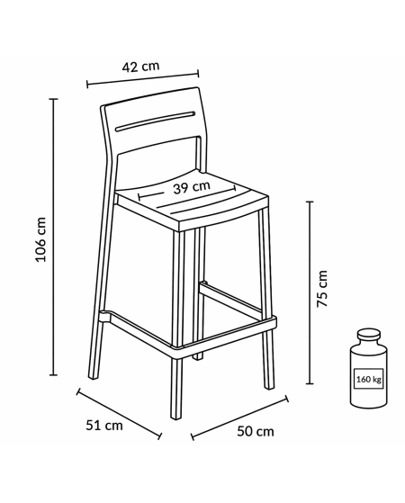 Krzesło Capri Bar popielate