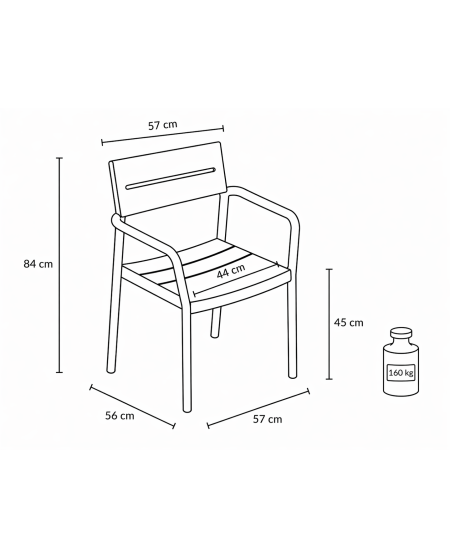 Krzesło Capri Arm ciemnoszare