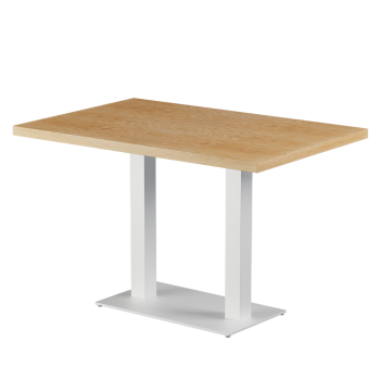 Stolik Alfa Duo biały blat drewniano-fornirowany