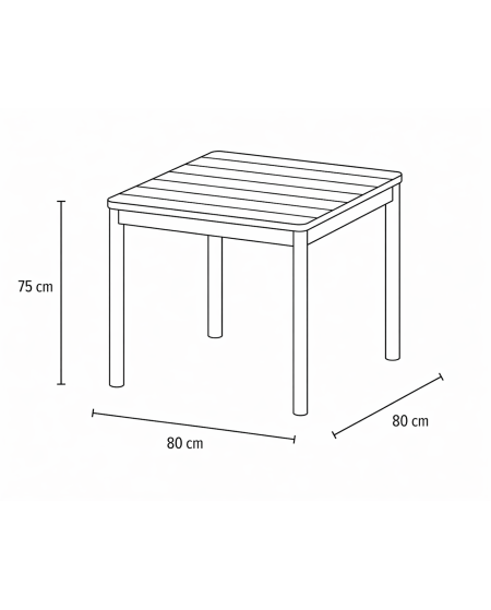 Stolik Terrazza 80x80 ciemnoszary