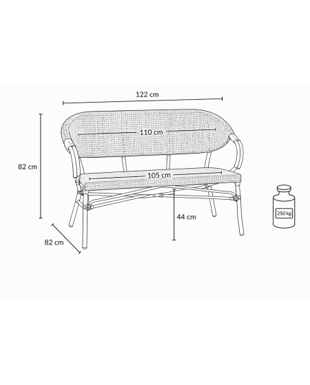 Ławka Camillo Bench brązowa