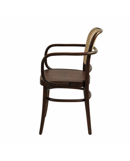 Krzesło drewniane Loomi 811 Arm rattan orzech