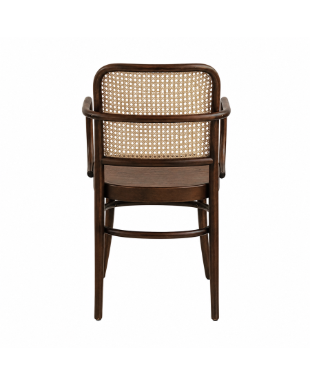Krzesło drewniane Loomi 811 Arm rattan orzech
