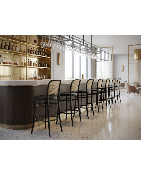 Krzesło Loomi 811 Bar rattan czarne