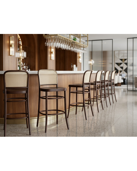 Krzesło Loomi 811 Bar rattan orzech