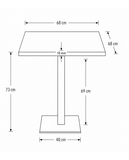 Stolik Alfa S czarny blat laminowany 18 mm