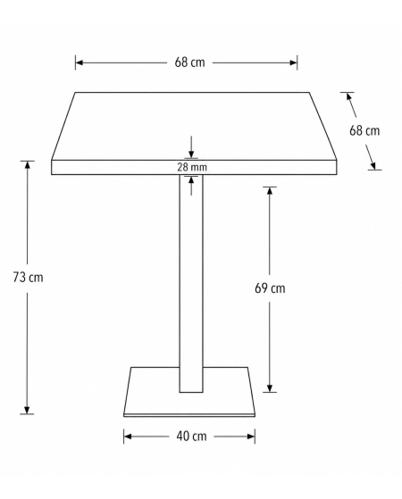 Stolik Alfa S czarny blat laminowany 18 mm