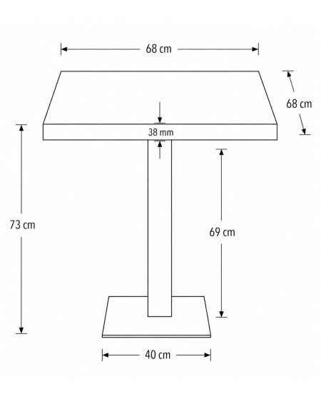 Stolik Alfa S czarny blat laminowany 18 mm