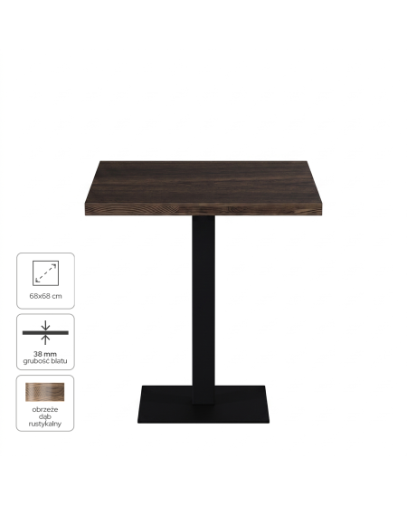 Stolik Alfa S 68x68 orzech południowy z obrzeżem Dark Wood