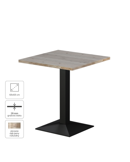 Stolik Giza 68x68 dąb cortona z obrzeżem Light Wood
