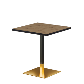 Stolik Omega 68x68 dąb artisan z obrzeżem czarny mat