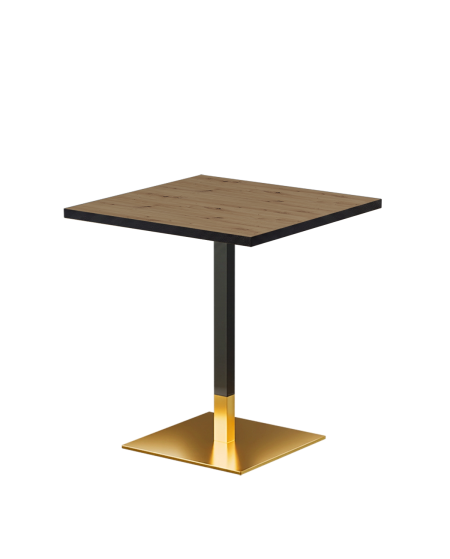 Stolik Omega 68x68 dąb artisan z obrzeżem czarny mat