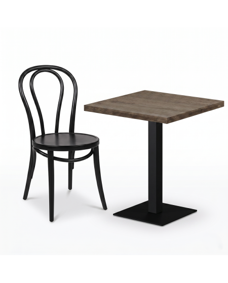 Stolik Alfa S 68x68 dąb sonoma tabac z obrzeżem Dark Wood