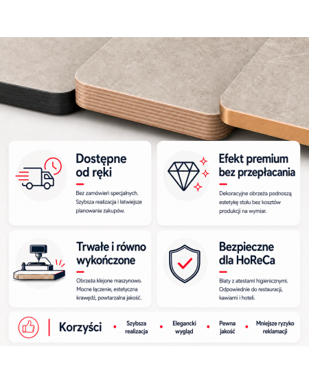 Stolik Alfa R fi 68 biały ze złotym obrzeżem