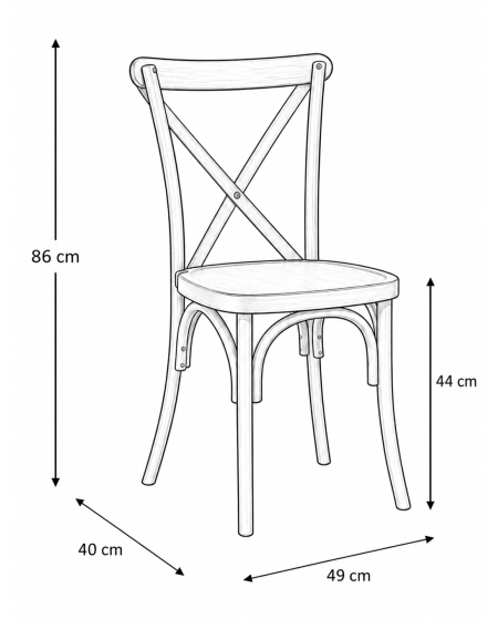 Krzesło Cross-Back Polywood czarne