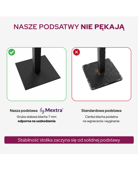 Stolik Alfa S czarny blat laminowany 18 mm