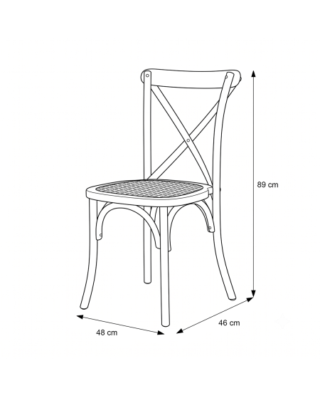 Krzesło Cross-Back Wood Rattan czarne