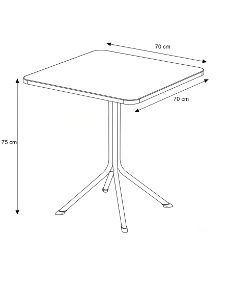 Stolik Prato 70x70 czarny