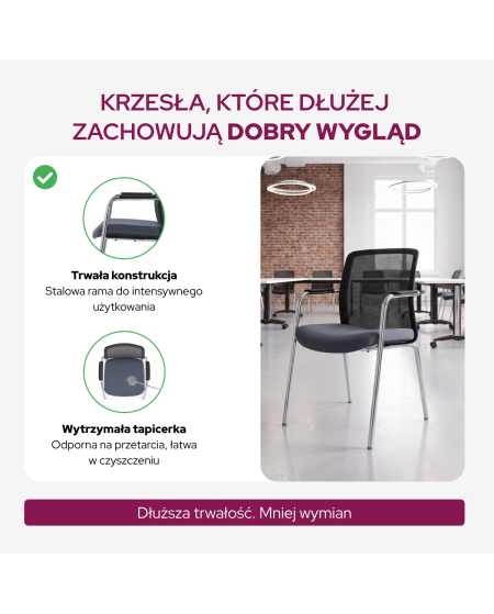 Krzesło Lenzo czarno-szare