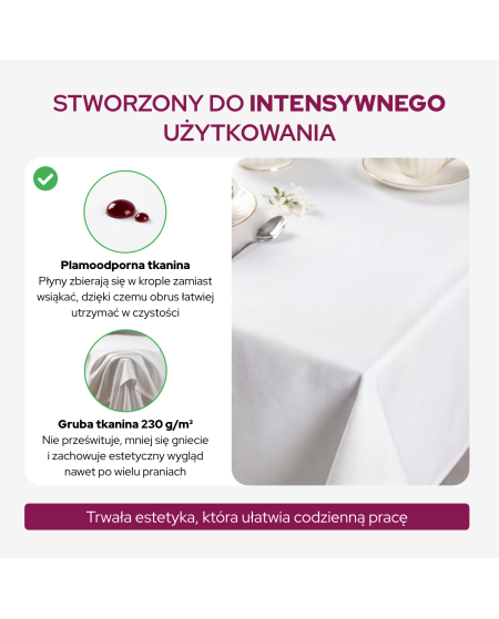 Obrus TB-600 plamoodporny biały