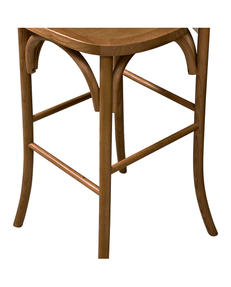 Hoker Cross-Back Wood Bar ciemny rustykalny