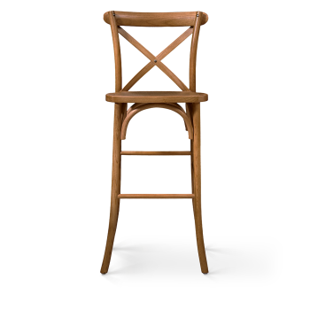 Hoker Cross-Back Wood Bar ciemny rustykalny