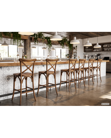 Hoker Cross-Back Wood Bar orzech