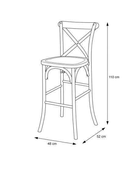 Hoker Cross-Back Wood Bar czarny