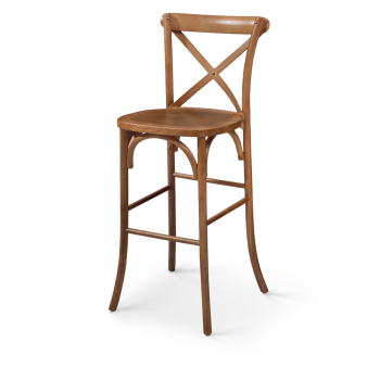 Hoker Cross-Back Wood Bar jasny rustykalny