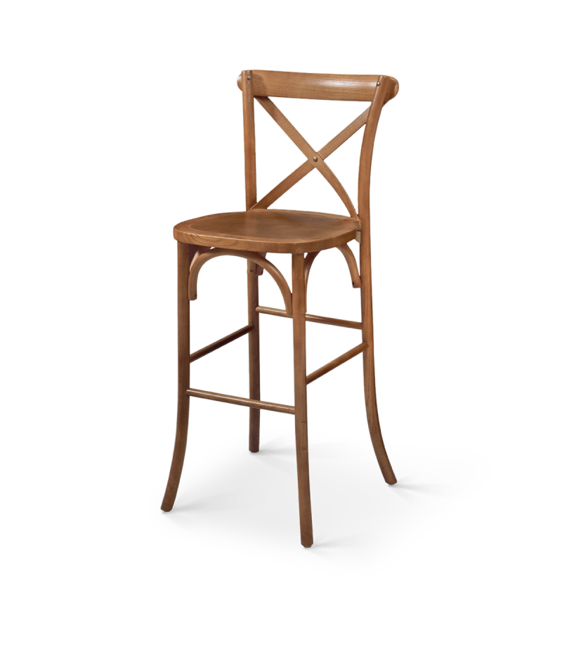 Hoker Cross-Back Wood Bar jasny rustykalny