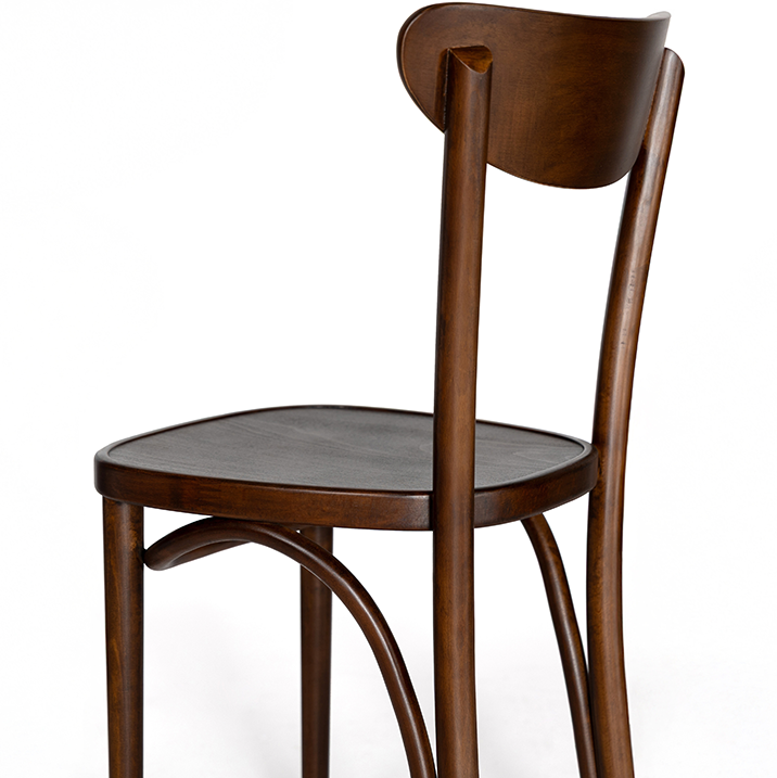 Krzeesło gięte Boomerang orzech - widok z tyłu