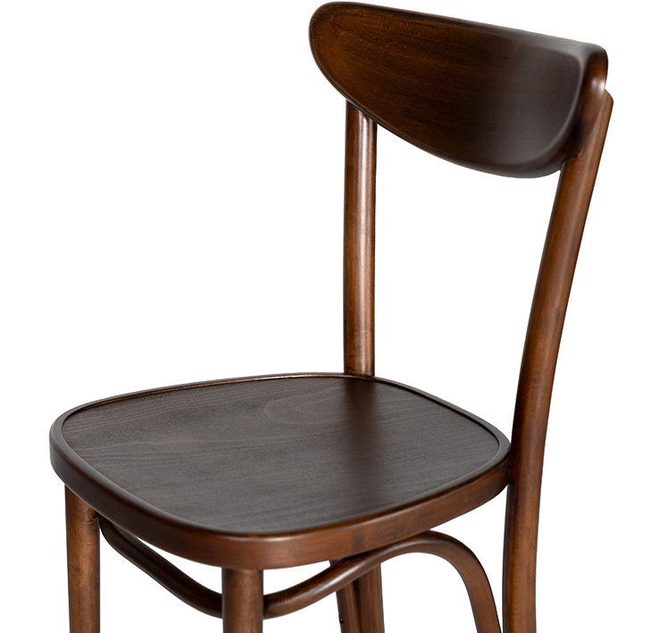 Krzesło drewniane gięte Mextra Boomerang orzech - widok z g&oacute;ry