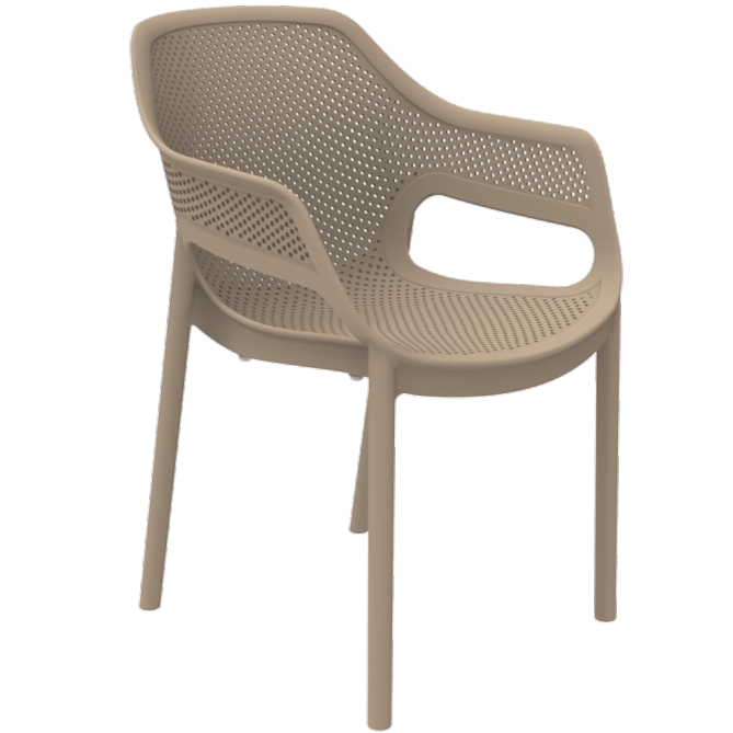 Krzesło plastikowe do ogr&oacute;dk&oacute;w piwnych Aero beżowe - widok ISO