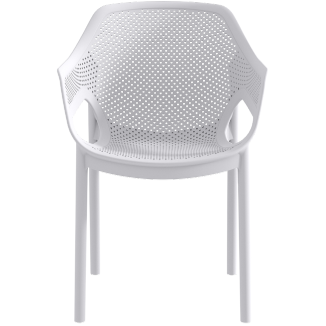 Krzesło do ogr&oacute;dk&oacute;w piwnych Aero Lungo białe - prz&oacute;d