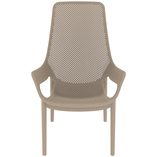 Krzesło do ogródków gastronomicznych Aero Lungo beżowe - przód