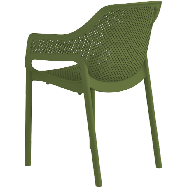 Krzesło outdoorowe do ogr&oacute;dk&oacute;w piwnych Aero zielone - tył