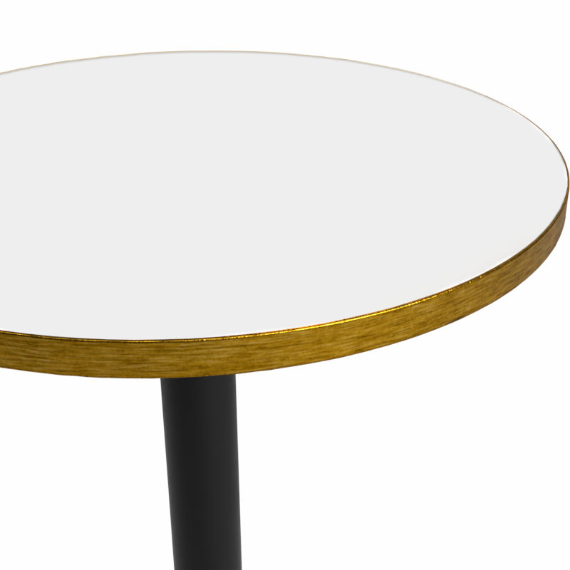 Stolik kawiarniany Alfa R fi 68 biały Brushed Gold - blat