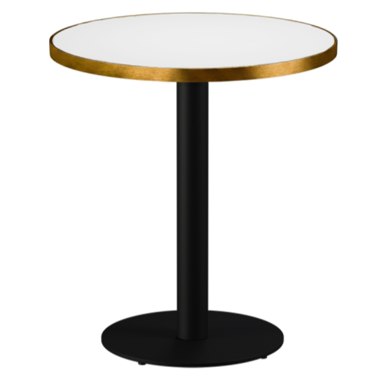 Stolik kawiarniany Alfa R fi 68 biały Brushed Gold - widok og&oacute;lny