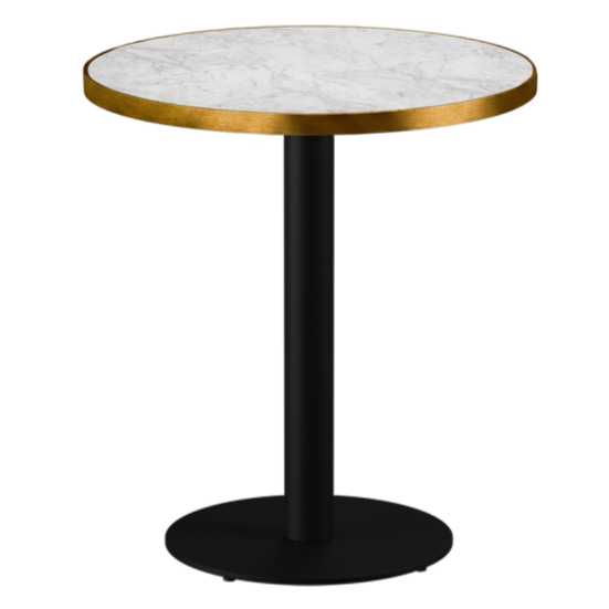 Stolik kawiarniany Alfa R fi 68 marmur crema Brushed Gold - widok og&oacute;lny