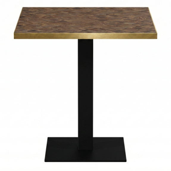 Stolik kawiarniany Alfa S 68x68 orzech Brushed Gold - prz&oacute;d
