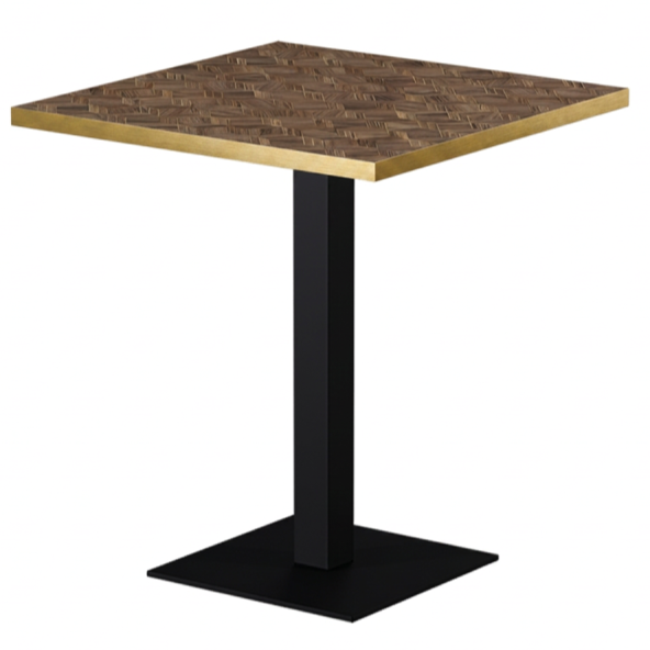 Stolik kawiarniany Alfa S 68x68 orzech Brushed Gold - widok og&oacute;lny