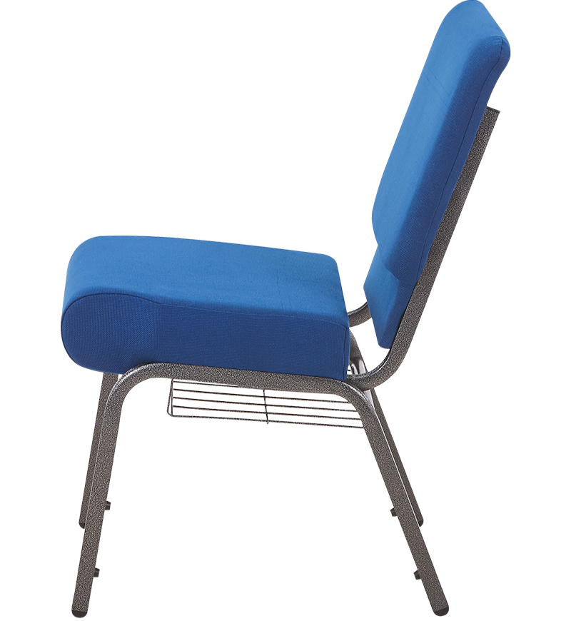 Krzesło Ambassador granatowe - widok boczny z koszykiem