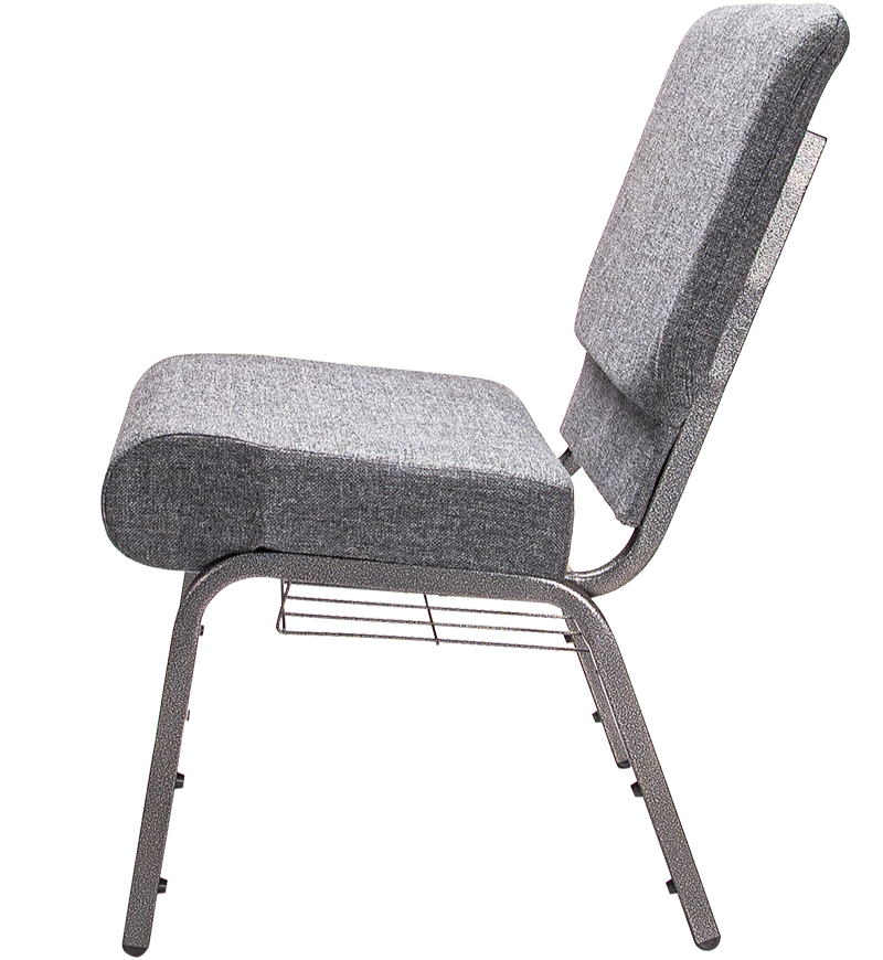 Krzesło Ambassador szare z koszykiem umieszczonym pod siedziskiem
