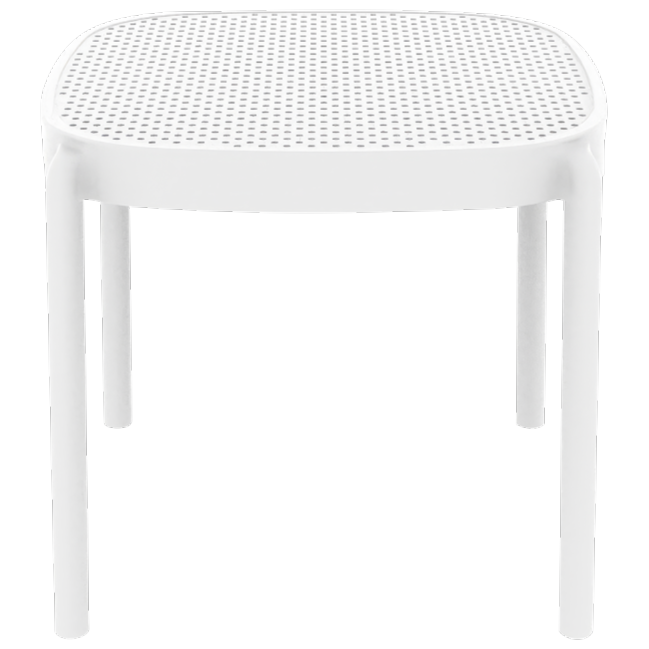 Stolik do ogr&oacute;dk&oacute;w piwnych Aria 46x45 biały - prz&oacute;d