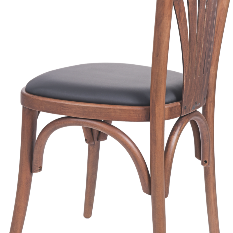 Krzesło gięte Boomerang tapicerowane z siedziskiem z ekosk&oacute;ry - n&oacute;żki tył